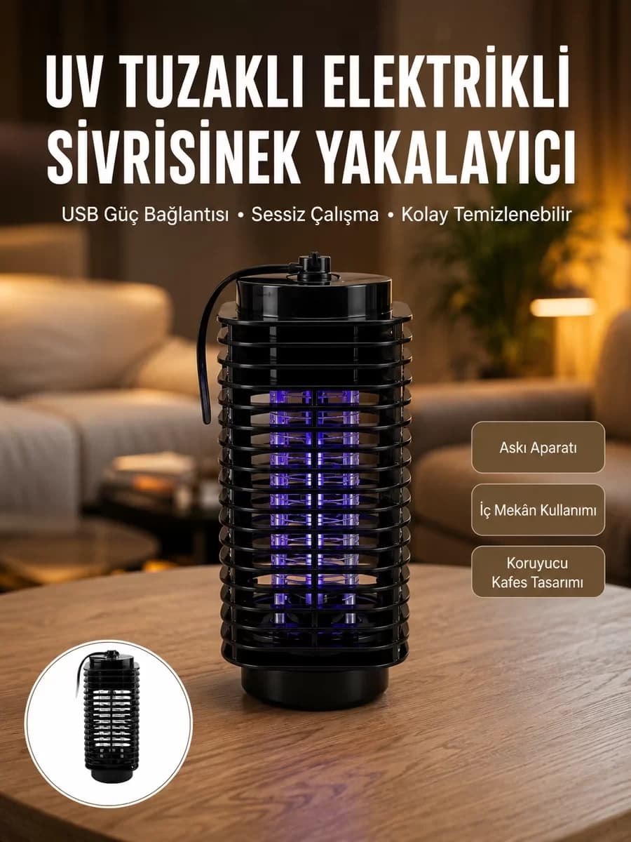 Kimyasal İçermeyen UV Işıklı Böcek ve Sivrisinek Kapanı – Güvenli Kullanım Ye...