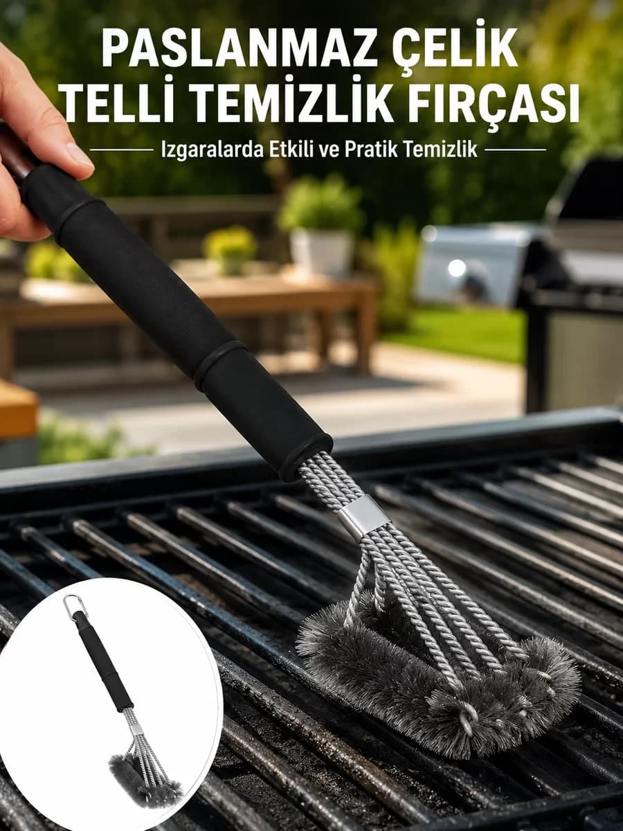 Izgara ve Barbekü Temizleme Fırçası Dayanıklı Tasarım Yeni Nesil