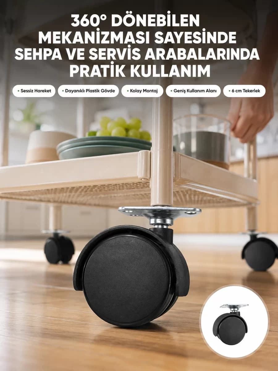Mobilya Tekerleği 6 cm Kilitsiz Tekli Satış