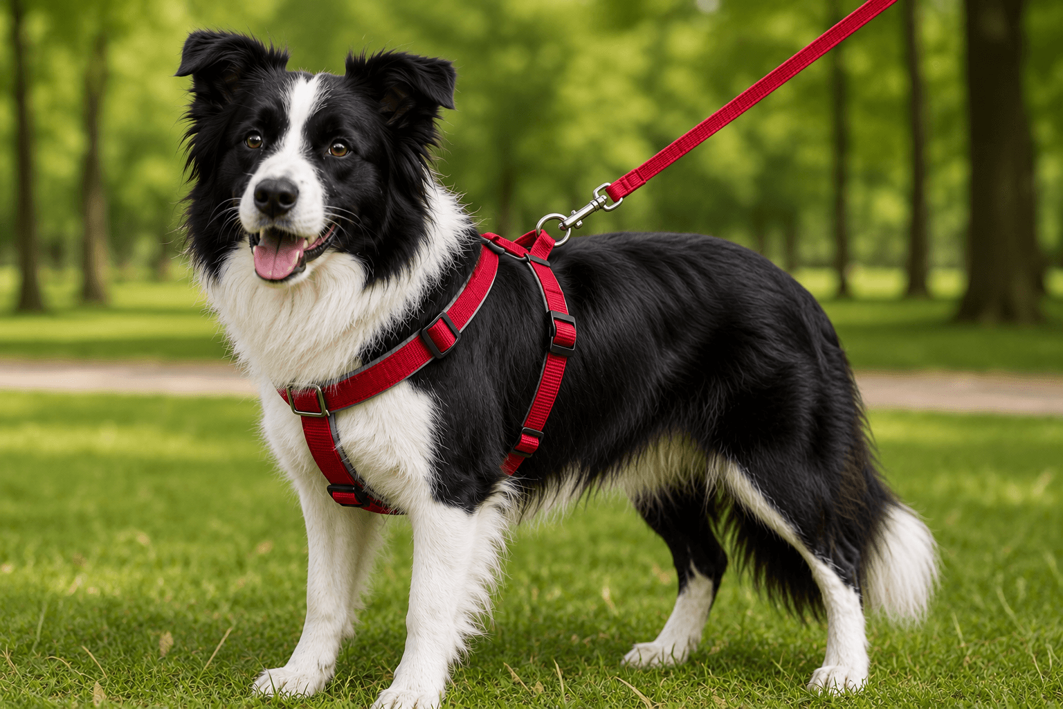 Gezdirme Kayışlı Dokuma Köpek Göğüs Tasma Seti 40*60-110 cm Kırmızı