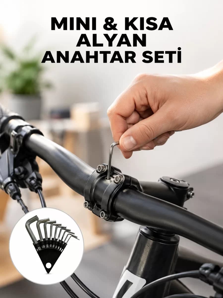 9 Parça Kısa Tip Alyan Seti Isıl İşlemli Profesyonel Kullanım Yeni Nesil