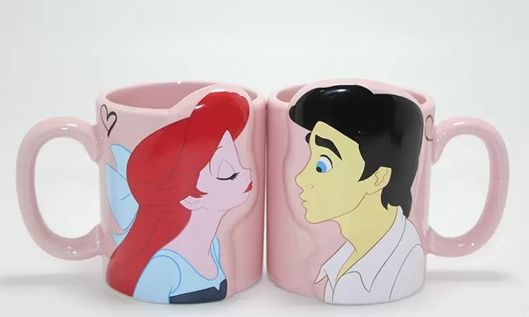 Küçük Deniz Kızı Ariel Ve Prens Eric 3d Çift Kupa Bardak Seti Alk4537