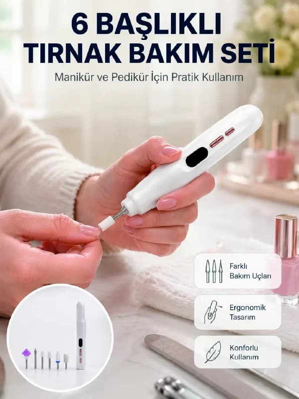 Kurutma Özellikli Manikür Pedikür Cihazı Şarj Edilebilir