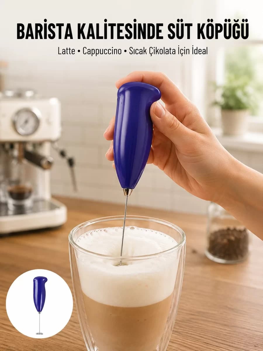 Portatif Kahve Köpürtücü – Latte Cappuccino Milkshake ve Puding Yapıcı