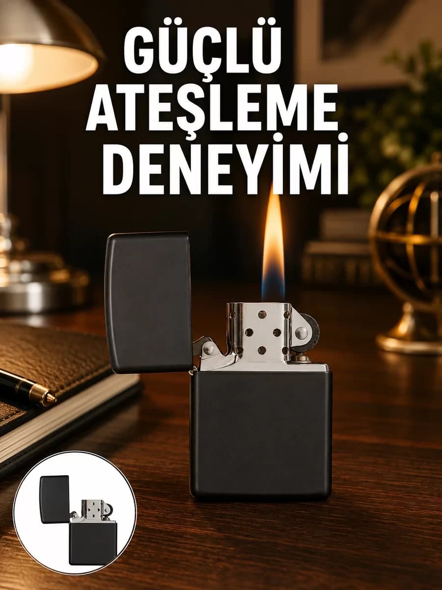 Çakmak Parlak Siyah Doldurulabilir Hedyelik Eşya Yeni Nesil