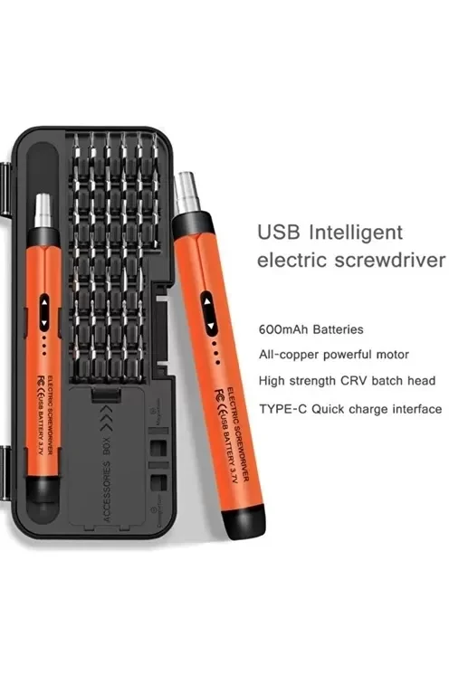 3.7v Şarjlı Mini Elektrikli Tornavida Seti 500mah Type-c Manyetik Hassas Uçlu...
