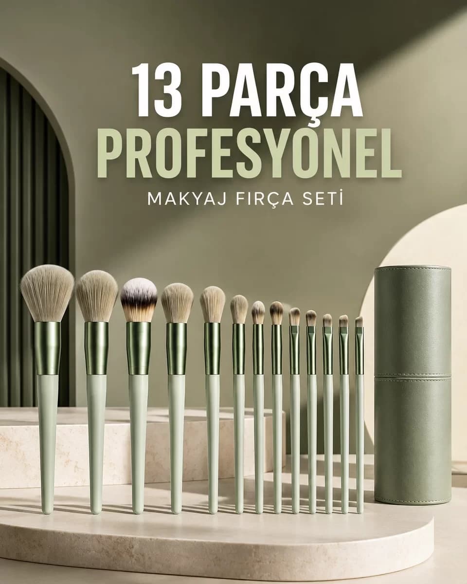 Profesyonel Makyaj Fırça Seti 13 Parça Yumuşak Kıllı Fırça Seti Far Fırçası