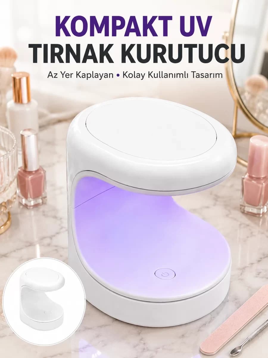 Seyehat Tipi Mini Oje Kurutucu Ultraviole Mor Işık Protez Tırnak Kurutucu Yen...