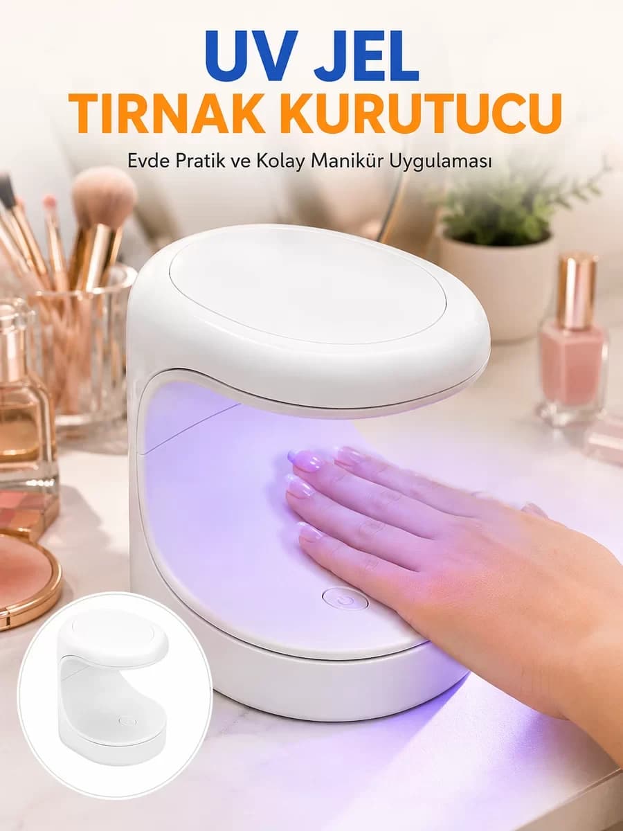 Kalıcı Oje Kurutucu Mini UV Işınlı Taşınabilir Hızlı ve Pratik Oje Kurutucu Y...