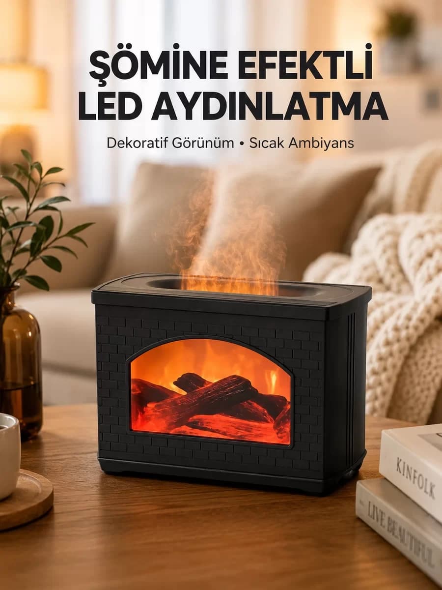 Aromaterapi Destekli Ultrasonik Nemlendirici USB Bağlantılı Sessiz Model