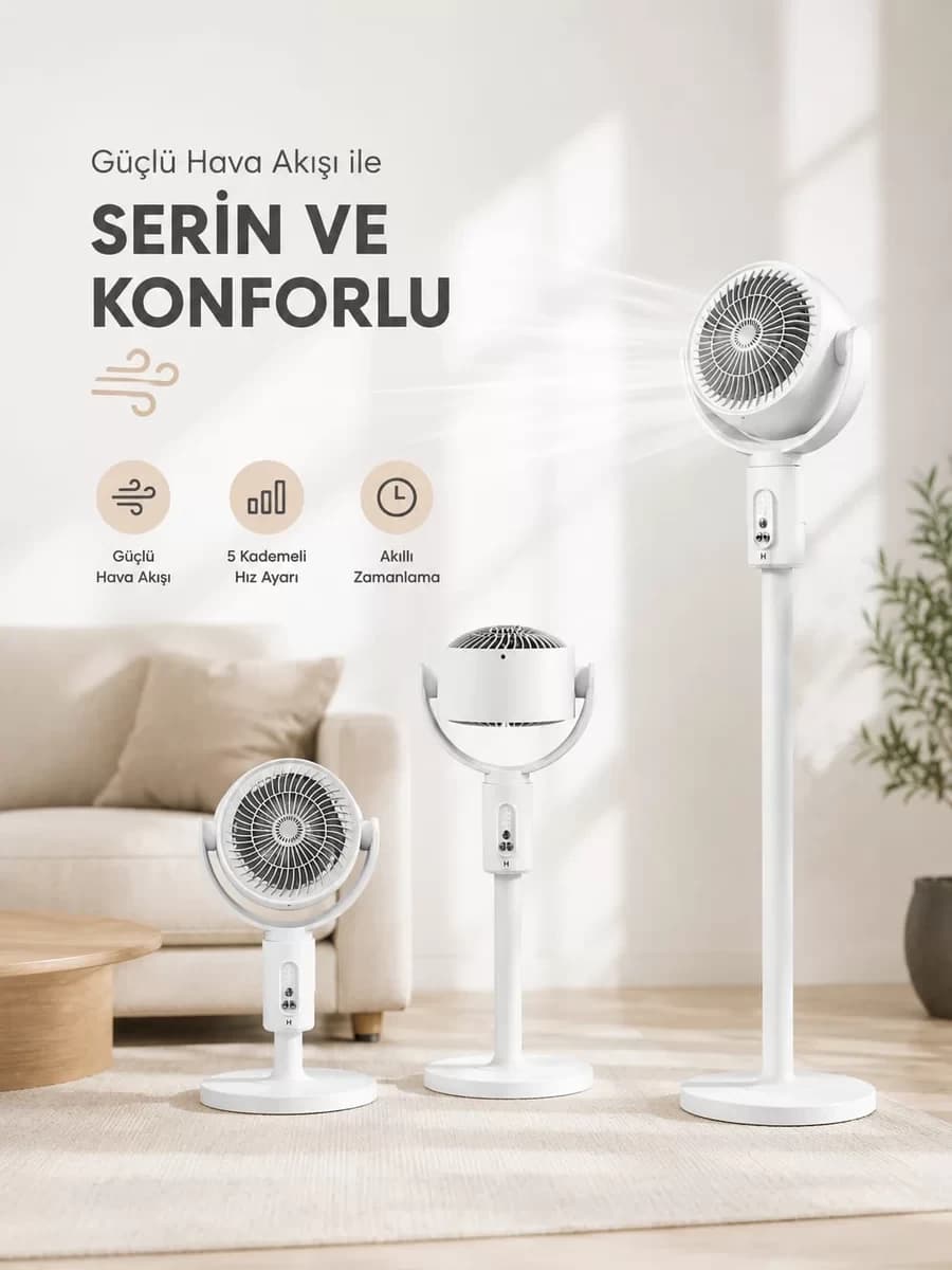 Sessiz Çalışma Özelliğiyle Rahat Kullanım Sunan Dikey Vantilatör