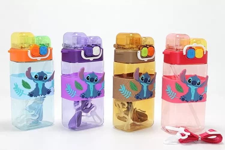 Stitch Çift Bölmeli Pipetli Matara & Suluk Alk5111