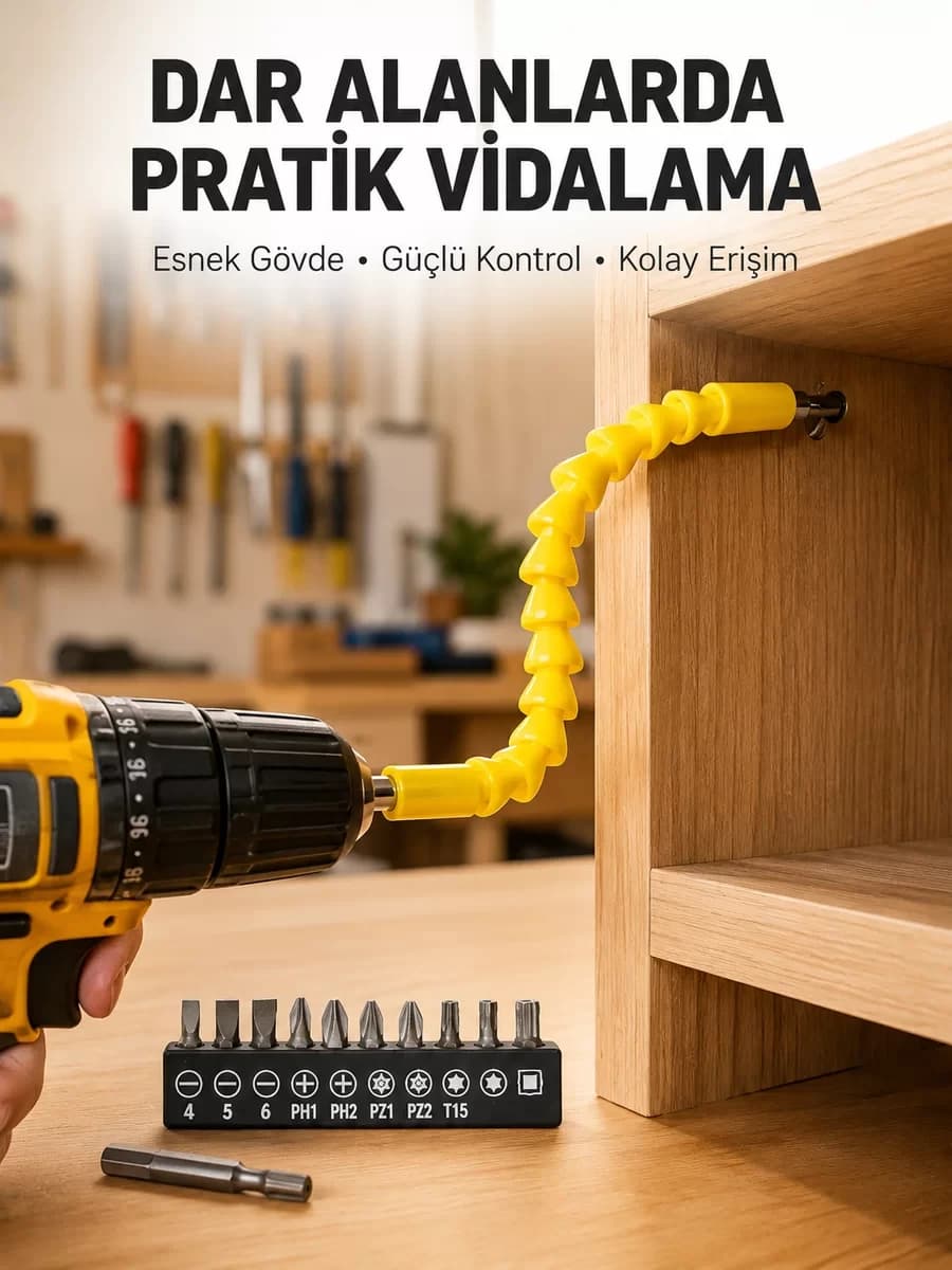 12 Parça Akrobat Bits Seti Çok Amaçlı Vidalama Dayanıklı Çelik Yeni Nesil