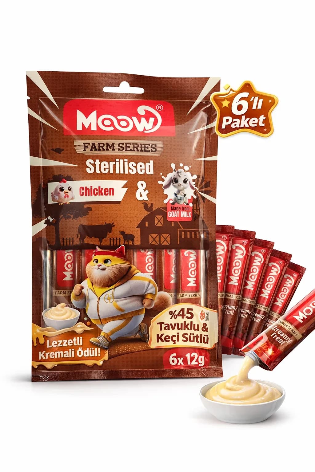 Tuklu Keçi Sütlü 12gr x 6 Adet Kedi a Ödülü