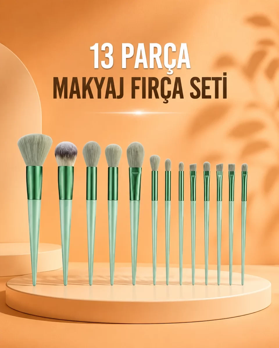 13 Parça Makyaj Fırça Seti Far Fırçası Allık Fırçası Yumuşak Uçlu