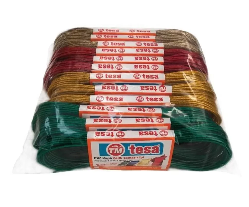Temsan 12` Li Pvc Kaplama 10 Metre Çelik Çamaşır İpi
