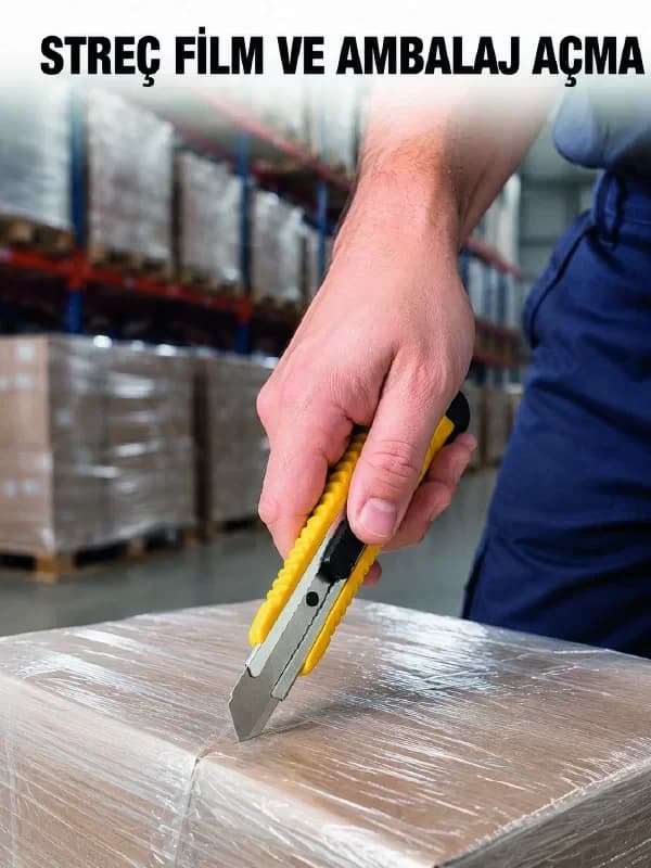 5’li Metal Falçata Seti Profesyonel Maket Bıçağı Kesici Falçata Sarı Ergonomi...