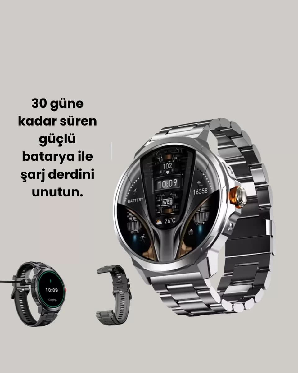 SW80 Akıllı Saat 1.93″ Ultra HD Ekran 700 mAh Batarya 3 Kordon Yeni Nesil