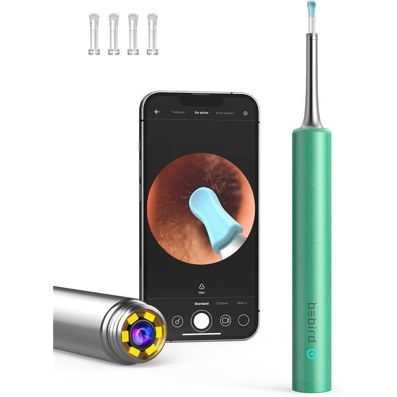 BEBIRD T5 3MP KAMERA 3.5MM LENS ŞARJLI WIFI GÖRÜNTÜLÜ KULAK TEMİZLEYİCİ YEŞİL...